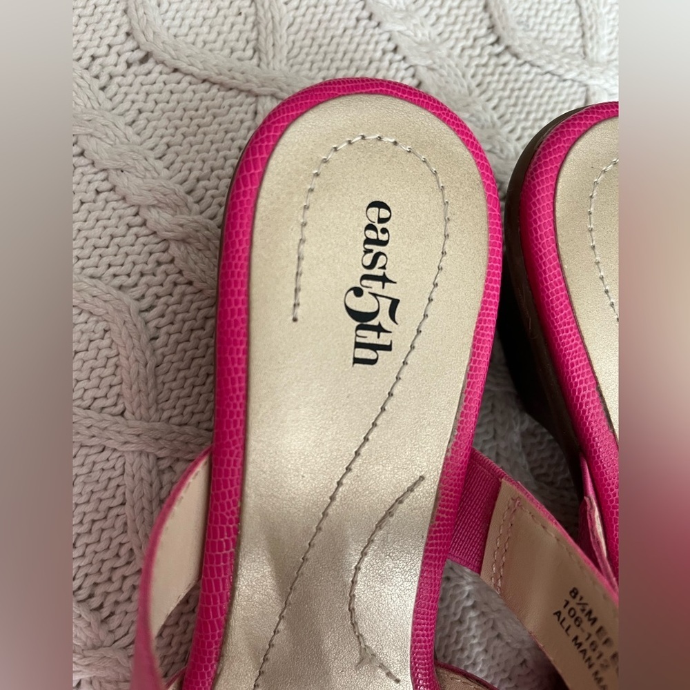 East 5th Pink Women's Strappy Sandals Small Heel Size 8.5 - Picture 9 of 13